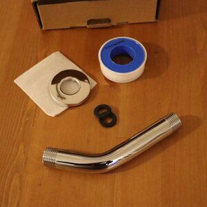 POYWOPO Chrome shower arm replacement or extender kit, 5.6 inches, New